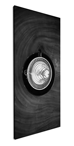 Café au lait tableau panoramique 120x60 cm noir et blanc avec cadre en bois pour salon chic