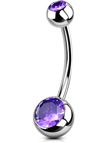 OUFER Body Piercing Internally Titanium Belly Button Bars 10/12/14/16mm Navel Bars 14G Navel Piercing Jewellery Belly Bars Ring 