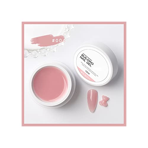 15ml Nail Extension Builder Gel, Solid Gel Nail Glue for Extension, Clear White Nude Pink Hard Builder Gel for Nails, 3D Sculpture Gel DIY Nail Art Manicure Kit for Beginners (Nude) Cover