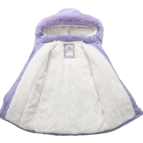 Little Girls Long Coat Winter Puffer Jacket Fleece Parka Snow Waterproof Clothes3