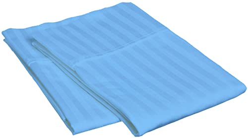 Image of COMFORT LIFE 210TC 100% Cotton Pillow Cover Set of 2 Pieces, King Size(20 x 36 inch), Sky Blue Color |Striped Pillow Cases |Ultra Soft Satin Stripe Pillow Covers.