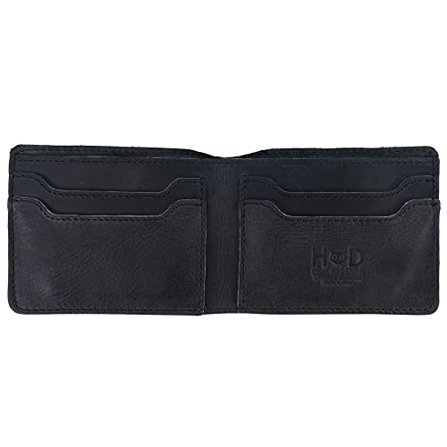 Hide & Drink, Classic Wallet, Storage Case for Identification, Multiple Card Slots, Bifold Wallet, Travel Accessory, Full Grain Leather, Handmade, Charcoal Black4