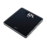 Beurer GS400 Signature Line Glass Bathroom Scale - Black | Larger Standing Area | Made from Safety...