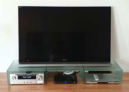 TV-Board, TV-Aufsatz PONTE XXL 150 cm ALLE GLASSORTEN, TV-Bank, TV-Rack, Fernseher-Tisch, Erhöhung, Monitor Ständer, Monitorerhöhung,