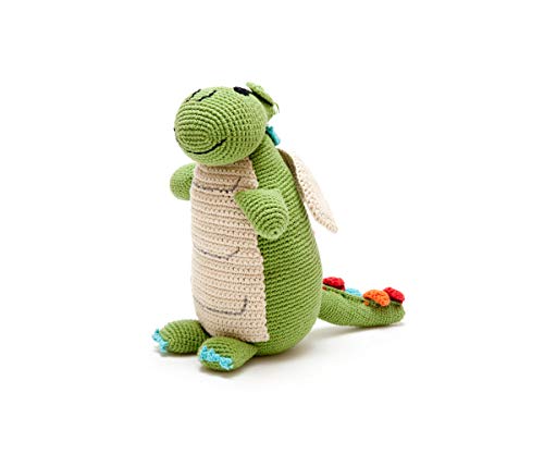 Image of Pebble | Handmade Dragon - Green | Crochet | Fair Trade | Pretend | Imaginative Play | Medieval | Castle | Machine Washable