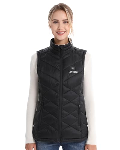 Venustas Quilted Heated Vest for Women with Battery, Lightweight Heated Clothing, Ladies' Rechargeable Electric Heating Vest3