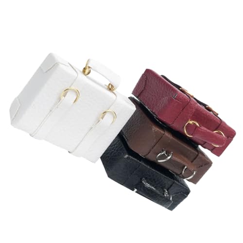 KESYOO 4Pcs Miniature Vintage Suitcase Doll House Decor Antique Looking
