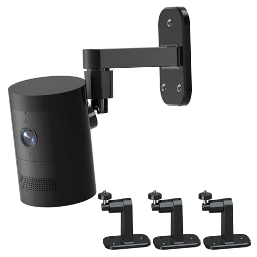 3Pack Camera Wall Mount,Compatible with R-ing Stick Up Cam Battery/Outdoor Cam Plus/Plug-in/Pro/Indoor Cam(1st Gen),360 Degree Adjustable No Drilling Mount for Outdoor Indoor Cameras,Black