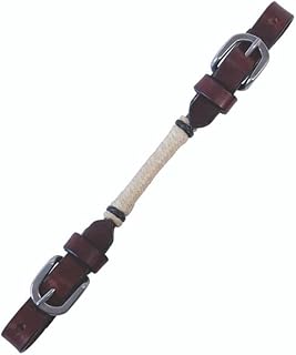 Buffalo Leather Latigo Leather Curb Strap for Horses with Rawhide Accents