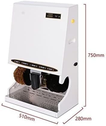 Commercial Vertical Shoe Polisher, Automatic Induction Shoe Polishing Machine for Hotel Lobby, Electric Shoe Brush with Silent Rotation (White)(Sliver)