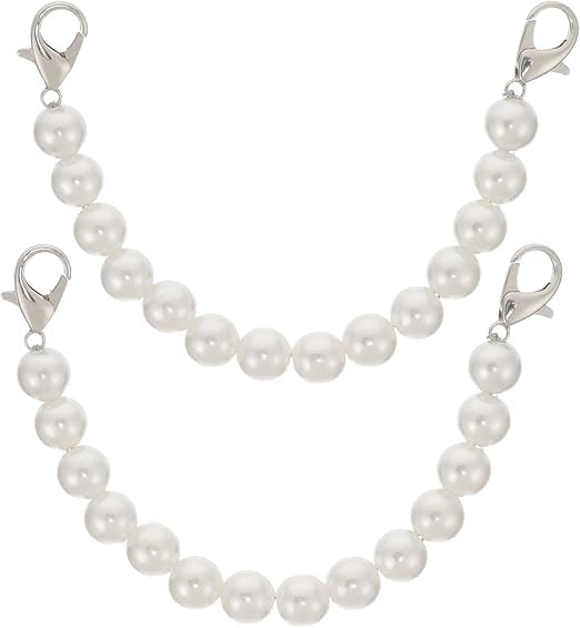 BAGIN ENTERPRISE Premium Pearl Beads Purse Handle & Multicolour Hand Bag Handle (2, White)