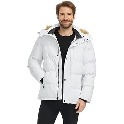 wantdo Men's Hooded Winter Coat Waterproof Puffer Jacket Warmth Winter Jacket