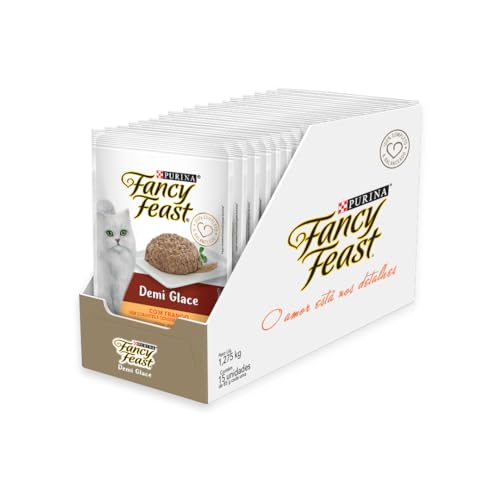 Pack Nestlé Purina Fancy Feast Ração Úmida Para Gatos Demi Glace Frango - Com 15 Sachês 85g