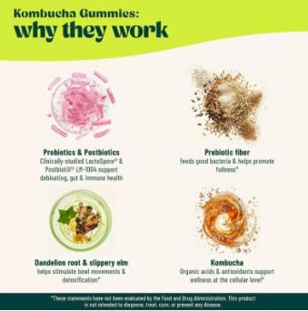 Para hinchazón, salud intestinal, mujeres y hombres, vegano, sin OGM | Kombucha