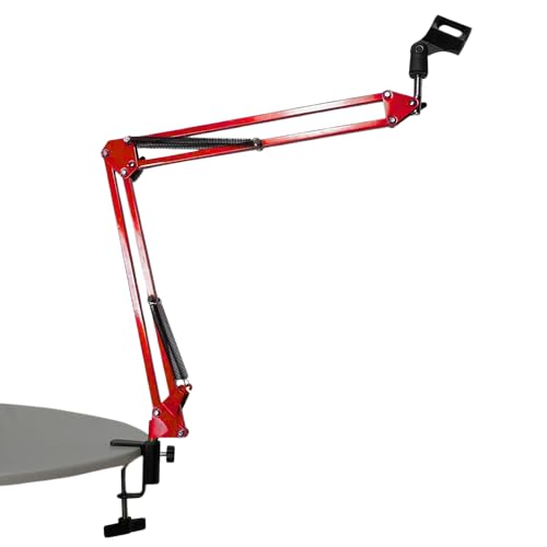 Image of Kadence NB35RD Home Series Mic Boom Arm Stand | Steel Frame & Smooth Angle Adjustment | Dual-Spring Suspension with 360 Rotation | Desk Clamp Mount for Recording, Streaming & Online Classes | Red