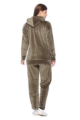 Image of CUPID Regular Fit Velvet Track Suit for Woman, Winter Wear Velvet Night Suit Set with Pockets for Sports, Night, Jogging, Daily Gym Wear L to 5XL