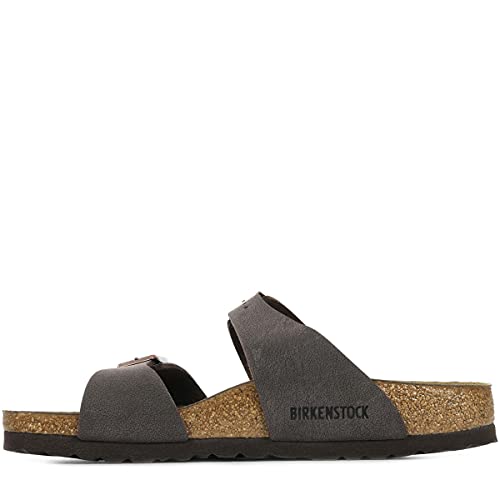 Image of Birkenstock Women's Heels Open Toe Sandals, Brown Marron Brushed Marron Habana Marron Brushed Marron Habana, 5.5 Narrow