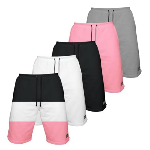 Kit 5 Bermudas Moletom Masculina com 3 Bolsos Fenda Lateral Short Básico Casual Treino (BR, Alfa, P, Regular, Regular, 2)