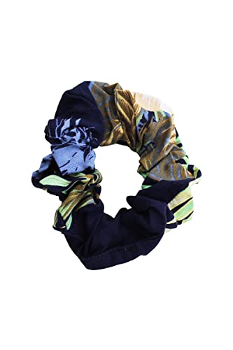 Image of Matchable Family Hawaiian Luau Shirts, Pineapple Garden Navy, Scrunchies, One Size