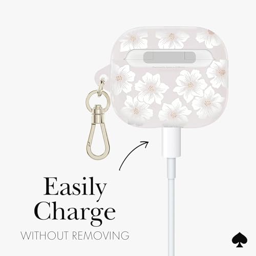 kate spade new york AirPods Protective Case with Keychain Ring - Hollyhock Cream, Compatible with AirPods 3rd Generation by kate spade new york - Image 4