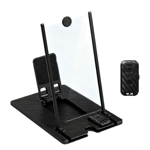 HEBEOT Lupa de pantalla de teléfono 3D HD de 14 pulgadas con control remoto, soporte de proyector portátil plegable para películas, juegos y videos, compatible con todos los teléfonos inteligentes
