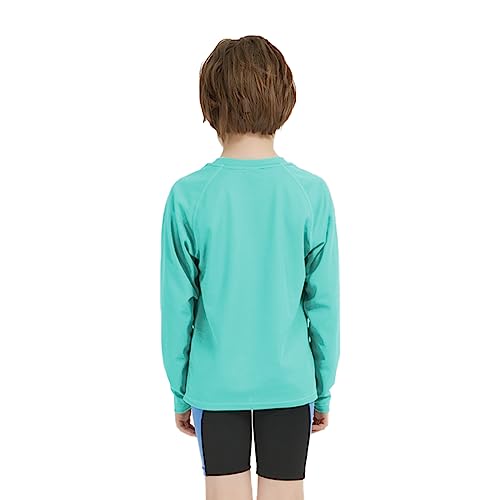 Qbk 2T/3T/4T/5T-12 Years Toddler Boys Long Sleeve Swim Shirt Uv Sun Protection Rash Guard Upf50+ Kids Surf Swimsuit 2 Pack (Blue+Green,4T) #TOP3