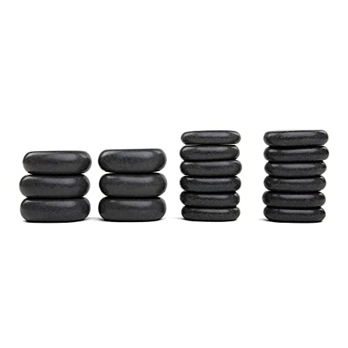 WellTouch Lot de pierres de massage chaudes | 18 pierres de massage en basalte | Idéal comme kit...