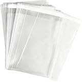10x13 inch 50Pcs Clear T-Shirts Bags Self Adhesive Cellophane Bag Resealable Sealing Plastic Cello for Clothes, Clothing, Magazines, Small Business Packaging