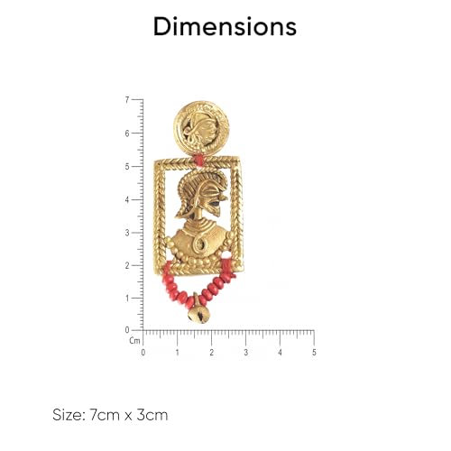 Image of Handcrafted Tribal & Dhokra Art Earrings for Women - Wooden, Nature-Inspired Statement Drop & Traditional Ethnic Designs
