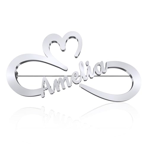 Image of Custom Lapel Pin for Women Men - Name Brooch Pin Personalized Stainless Steel for Wedding Business Party - Gold /Silver /Black Customized Jewelry Gifts