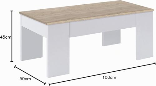 Mesa de centro elevable con almacenaje interior para ganar espacio 4