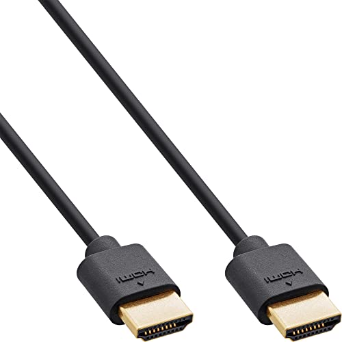 InLine® Slim Ultra High Speed HDMI Cable 8K4K Male/Male 2 m Black/Gold, Black,Gold