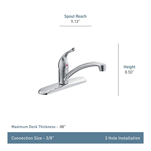 Moen 7425 Chateau One-Handle Low Arc Kitchen Faucet, Chrome