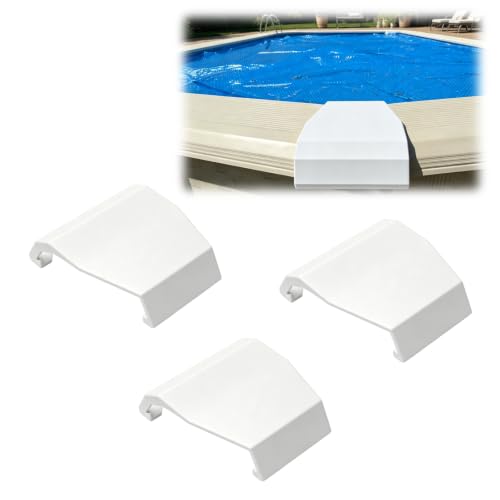 msyWicWhi Replacement Pool Top Cap Compatible with Aquarian Pool Parts 7774, Top Rail Cap Cover for Round and Oval Swimming Pool Components 3Pcs, White