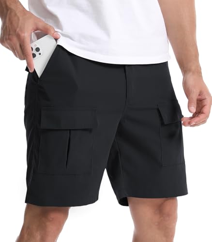 Suwangi Pantalones Cortos Cargo para Hombre Pantalones Casuales Verano Shorts Pantalones con Múltiples Bolsillos