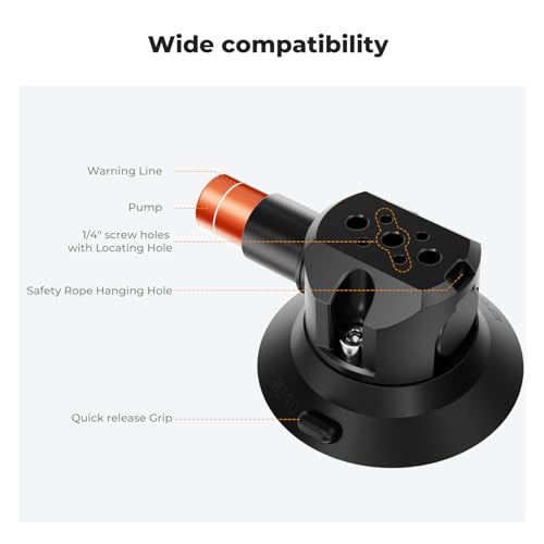 Image of K&F CONCEPT 3 inch Suction Cup Mount with 360 BallHead Magic Arm for Car | 1 /4 inch Screw Threads, Quick Release Car Mount Compatible with DJI Insta360 for Action Camera Phone Video, MS44