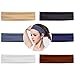 VEGCOO 6 Pezzi Fascia Elastica per Capelli da Donna, Colore Misto Fascia in Cotone da Sport, Fascia per il Sudore per Donne/Ragazze Sport/Pilates/Fitness/Yoga (B)