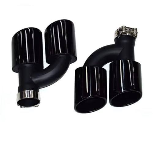 Embout de pot d'échappement arrière double sortie acier noir auto A4 A5 S4 60mm