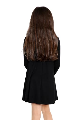 Loxdonz Girl'S Long Sleeve Vintage Peter Pan Collar T-Shirt Dress Casual Flare Skater Dress 4-13 Years thumb #2
