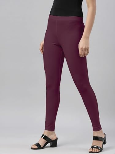 Image of JUNEBERRY Cotton Lycra Skinny Fit Leggings for Women & Girls (Sizes: S to 2XL) (Colors: Black, Beige, White, Grey, Brown, Pink & Wine)