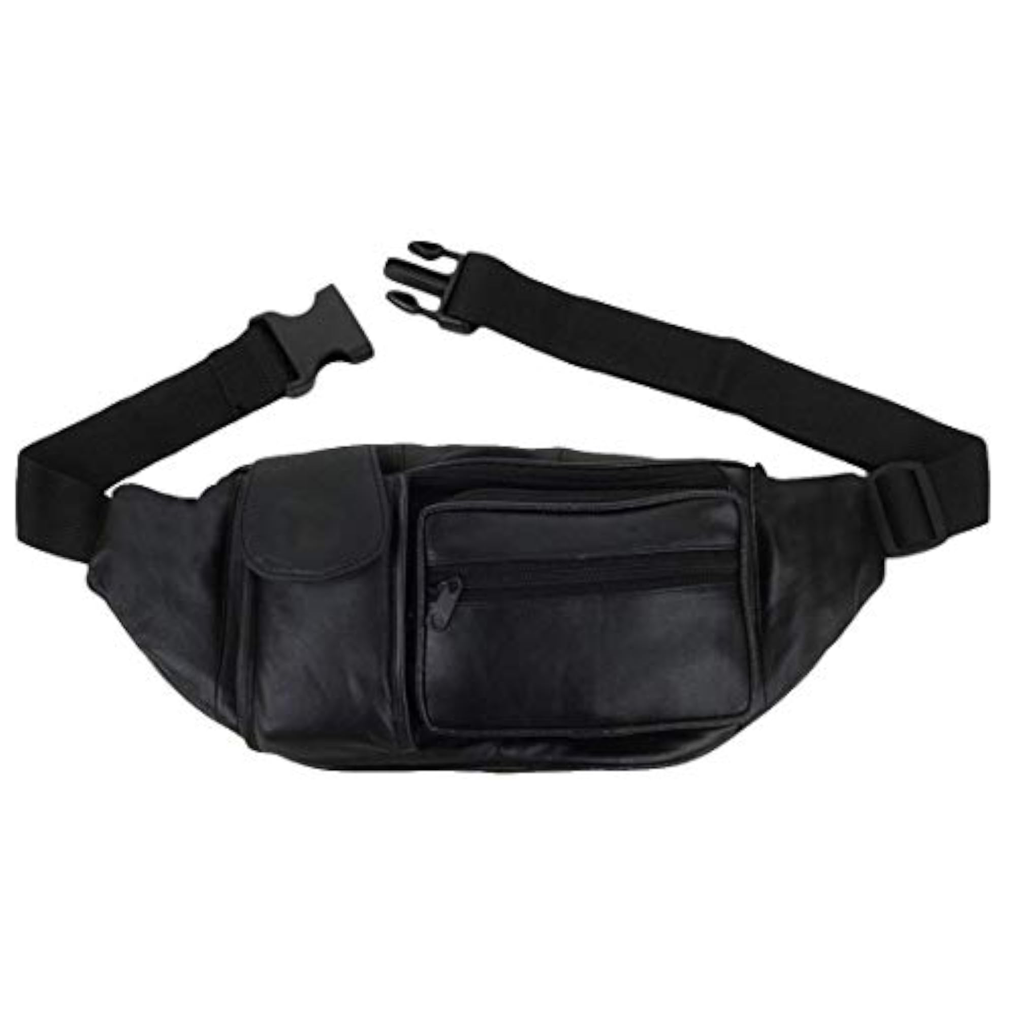 Smart Black Leather Waist Pouch, Stylish and Practical