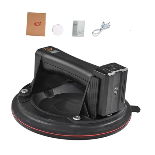 MYCENSE Electric Vacuum Suction Cup Portable Professional Heavy Duty Vacuum Lifts Household for Bathroom Glass Car Windshield Stones, Black
