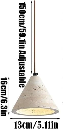 Lámpara colgante de travertino amarillo ajustable con base E27 para techo de cocina 8