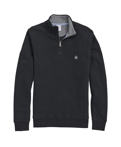 Brooks Brothers Men's Ribbed French Terry Half-Zip Long Sleeve Sweatshirt4