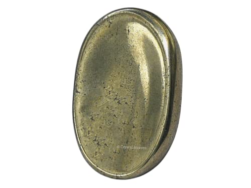 Image of Certified Pyrite Crystal Thumb Worry Pebbles Stones for Anxiety Stress Relief Massage - AAA Grade Original Healing Gemstone Agate Rubbing Stone for Yoga Meditation Spiritual Reiki Feng Shui
