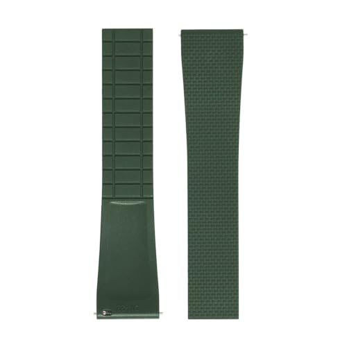 Bracelet FKM 22mm vert caoutchouc à dégagement rapide interchangeable