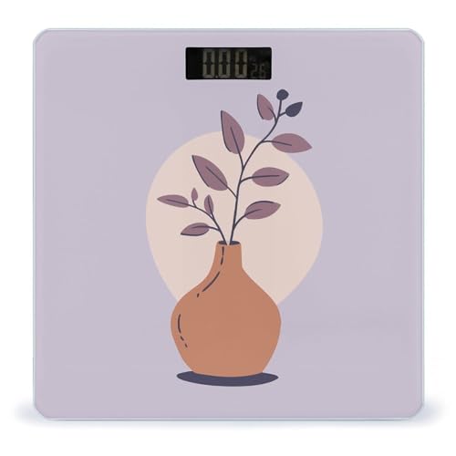 Báscula digital para baño de vidrio templado marrón miniatura 1