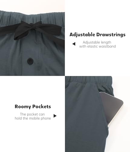 EA'S SECRET Men's Pajama Pants Lightweight Rayon Made From Bamboo Pants for Mens Summer Lounge Sweatpants with Pockets4