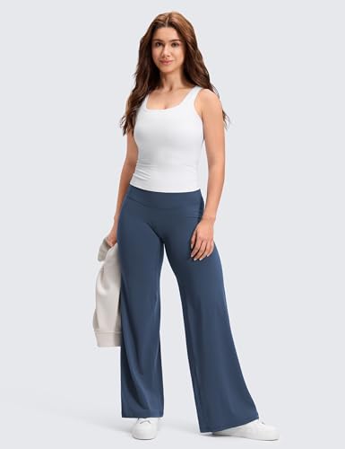 Image of CRZ YOGA Softretch Wide Leg Pants 28 inch /30 inch /32 inch | No Front Seam, Ultimate Comfort, Next to Skin, Yoga, Casual, High Waisted, for Women