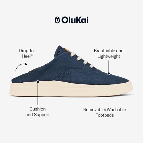 Image of OluKai Kohu Women's Everyday Sneaker, Lightweight Canvas | Classic Lace-Up Design, Drop-In Heel, All-Day Comfort & Support